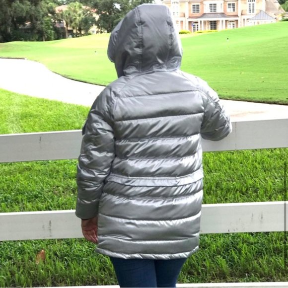 💖MEGA SALE💖🔥 Iridescent Sideline Down Jacket Silver  S XS 10006987-A01 - Picture 4 of 8